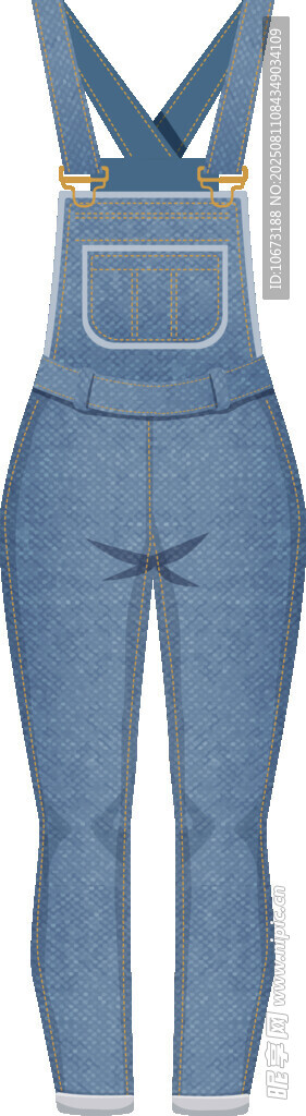 藍(lán)色背帶牛仔褲款式展示