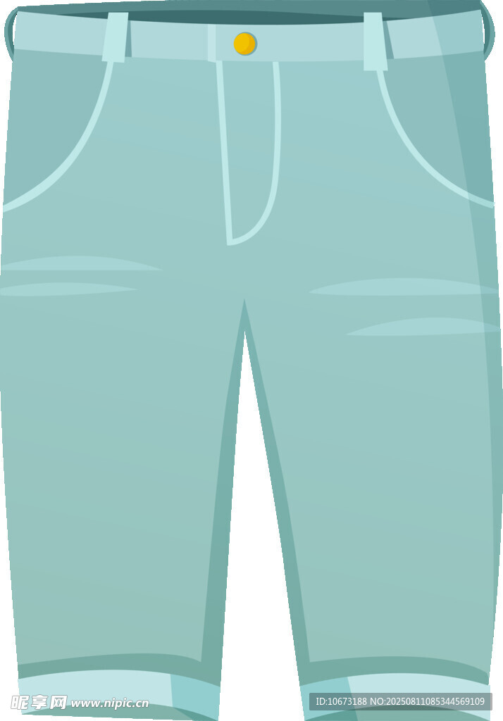 淺藍(lán)色休閑七分褲