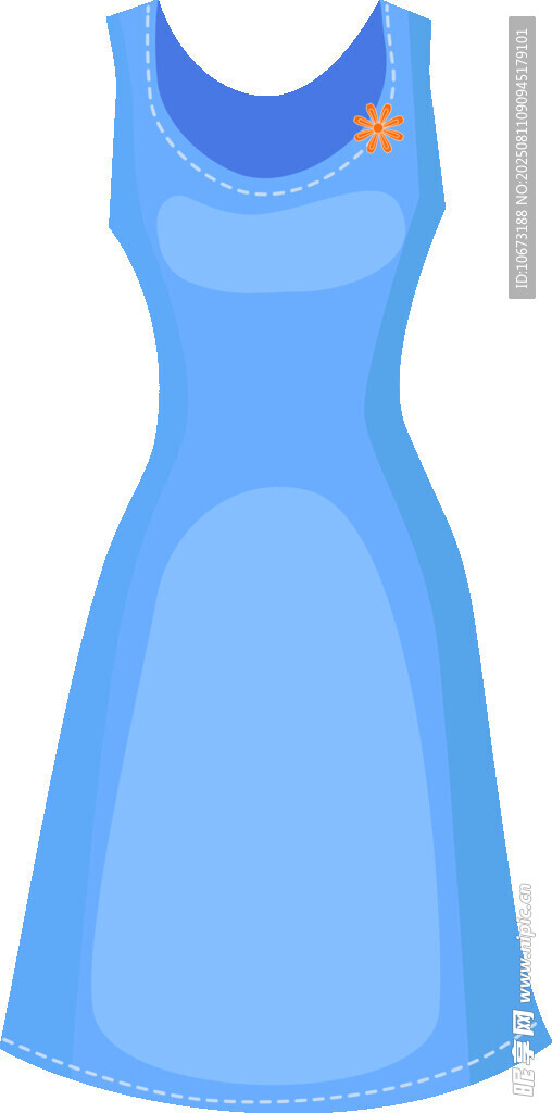 藍(lán)色無袖連衣裙