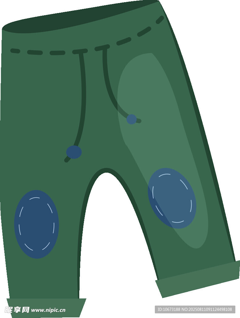 綠色補(bǔ)丁休閑兒童褲