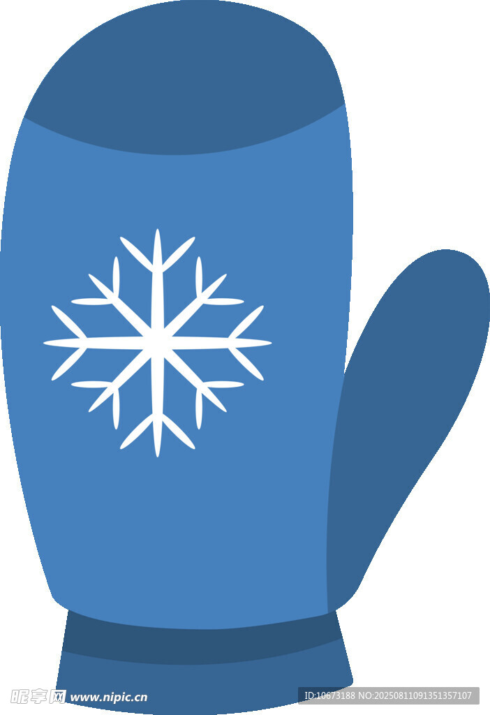藍(lán)色雪花圖案保暖連指手套