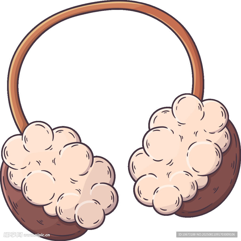可愛(ài)毛絨耳罩插畫