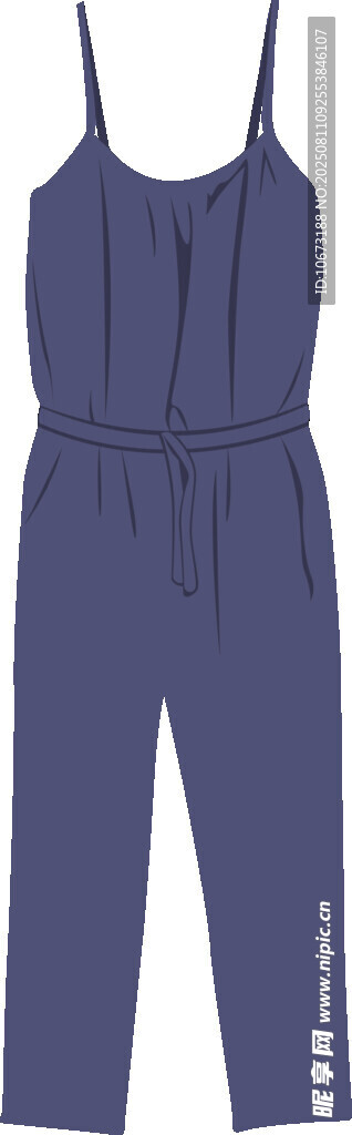 深藍(lán)色吊帶連體褲