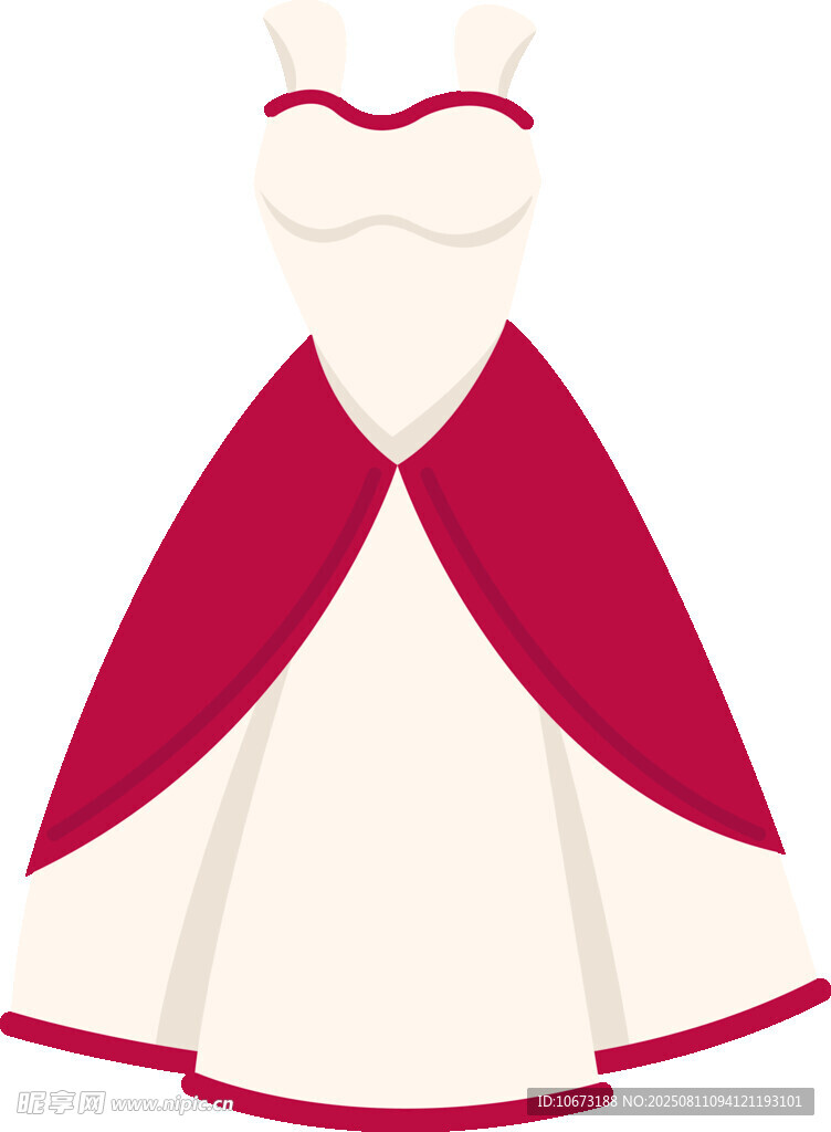 公主風(fēng)紅白禮服裙
