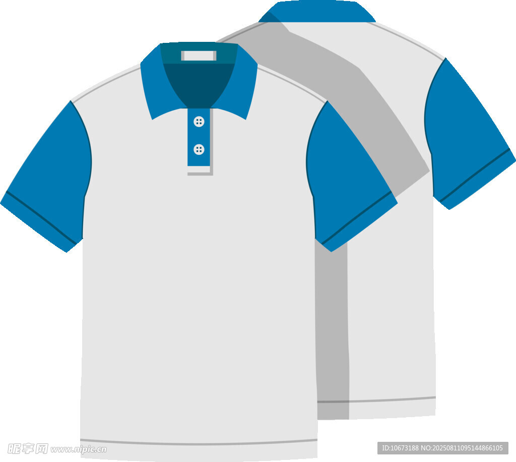 藍(lán)白拼接短袖polo衫