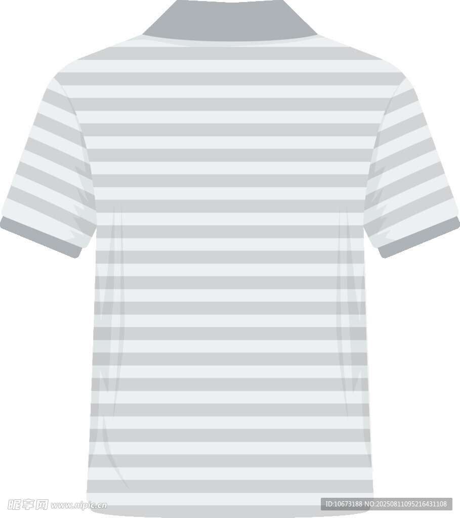條紋短袖polo衫背面展示