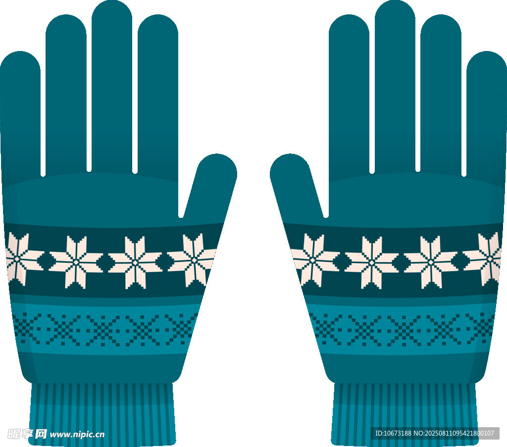 冬季雪花圖案保暖手套