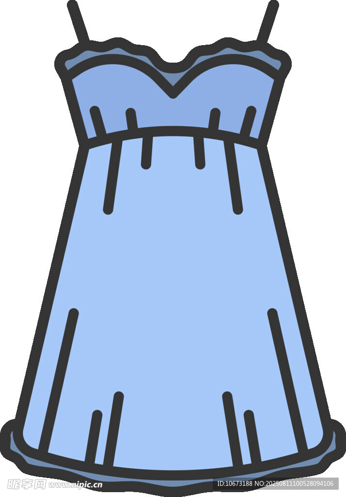 藍(lán)色吊帶裙款式圖