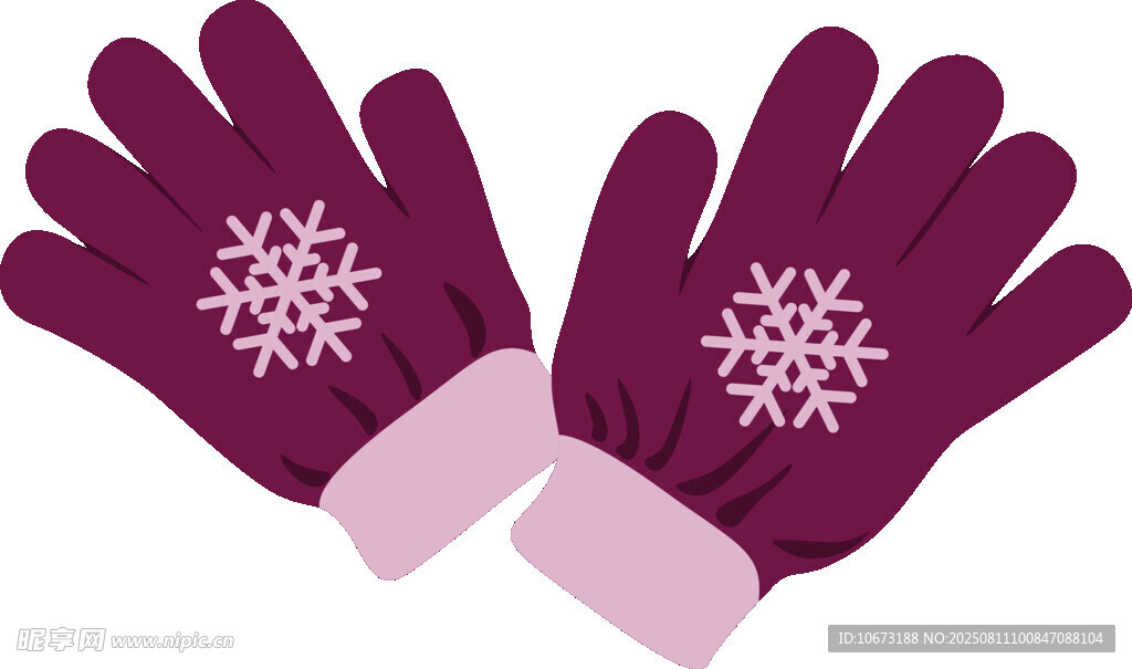 紫色雪花圖案保暖手套