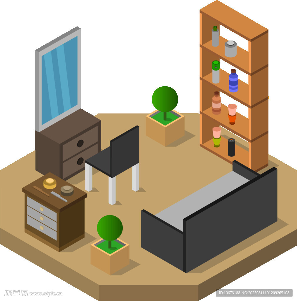 簡約室內(nèi)家具布置場景