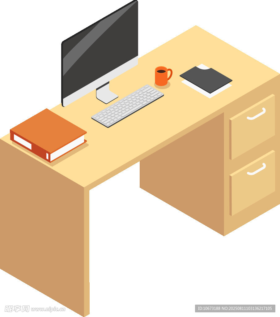 簡約書桌辦公場景