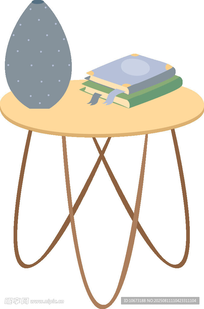 簡(jiǎn)約圓桌搭配書(shū)籍與擺件