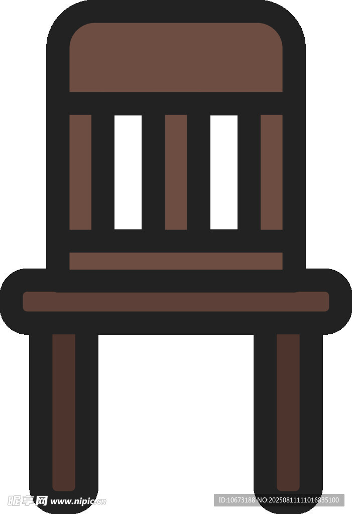 簡(jiǎn)約棕色木椅圖標(biāo)
