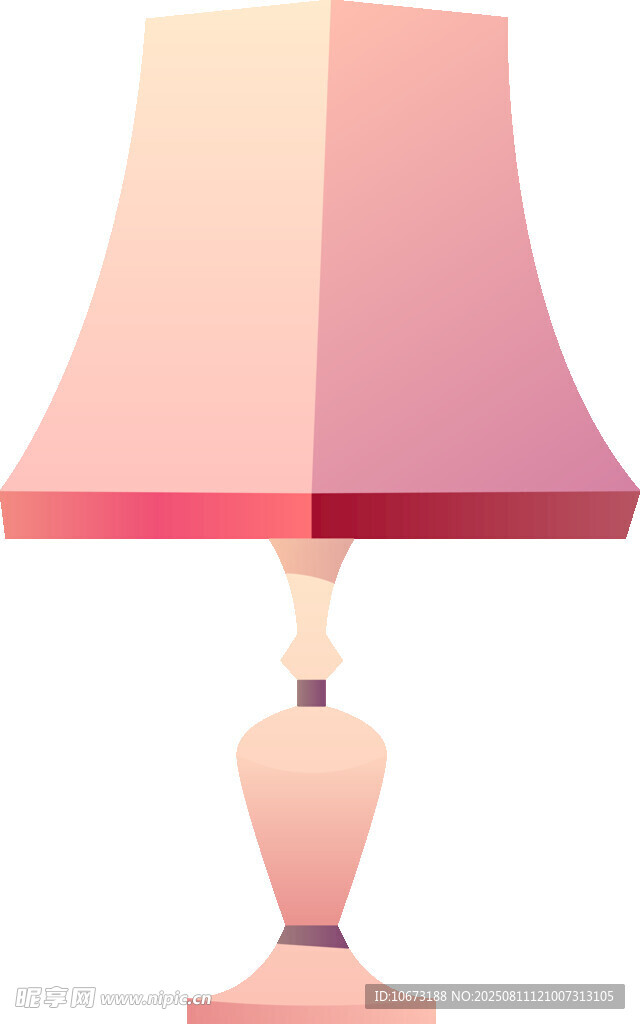 簡(jiǎn)約粉色臺(tái)燈插畫(huà)