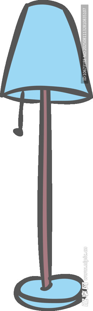 簡(jiǎn)約藍(lán)色落地臺(tái)燈插畫(huà)