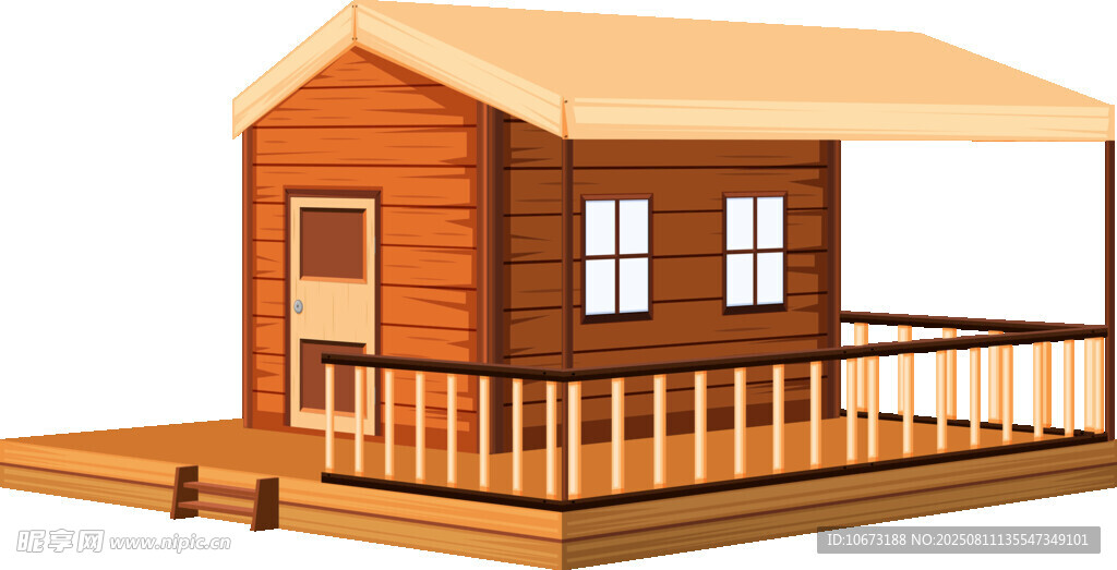 木質(zhì)小屋帶陽臺設(shè)計(jì)