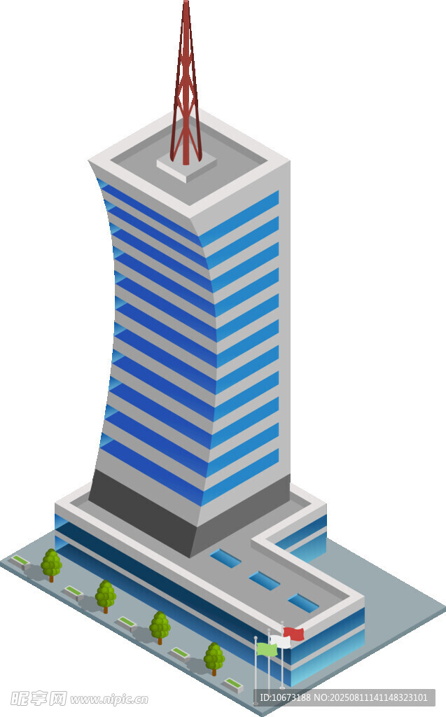 現(xiàn)代摩天大樓建筑模型