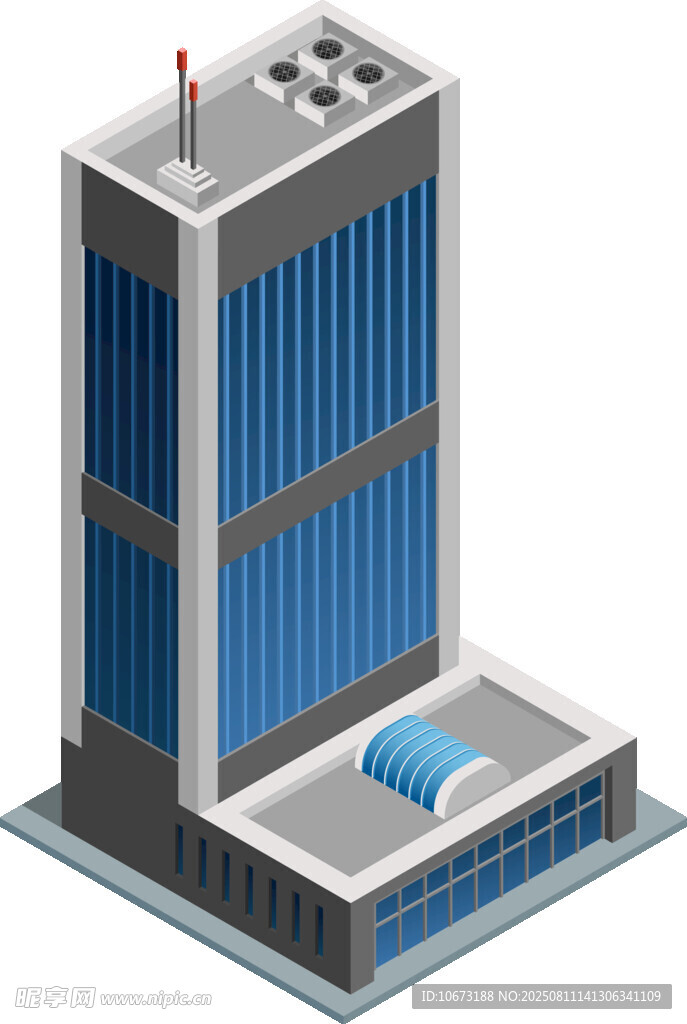 現(xiàn)代風(fēng)格高樓大廈建筑模型