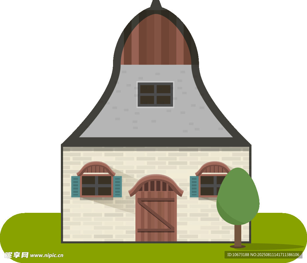 可愛卡通風格的小屋