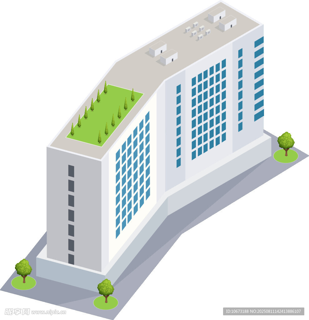 現(xiàn)代綠色屋頂建筑模型