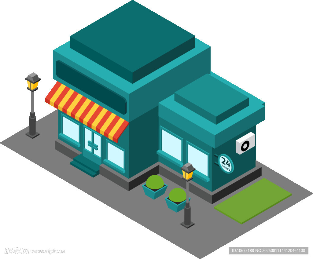 街邊可愛卡通風(fēng)格便利店