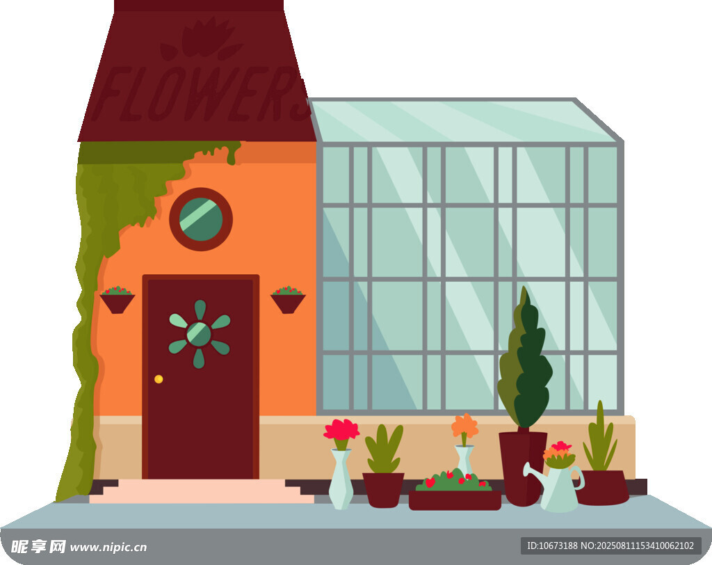 溫馨小屋前的綠植景觀