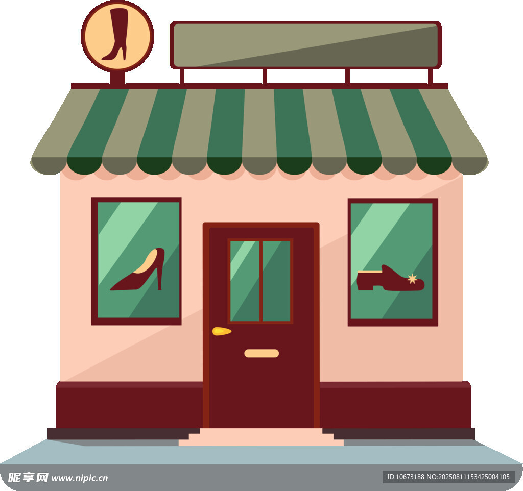 街邊時尚鞋店外觀