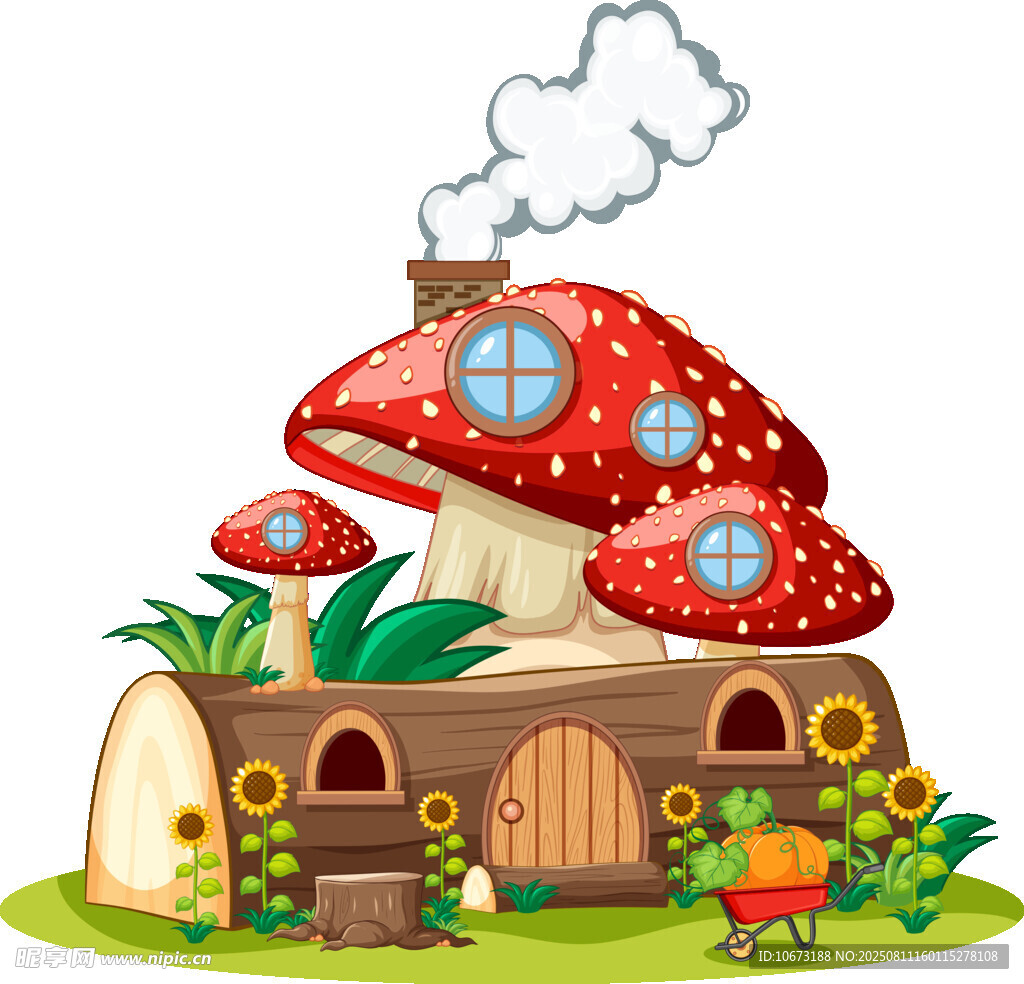 蘑菇造型的童話小屋
