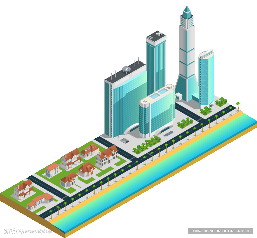 城市建筑景觀立體效果圖