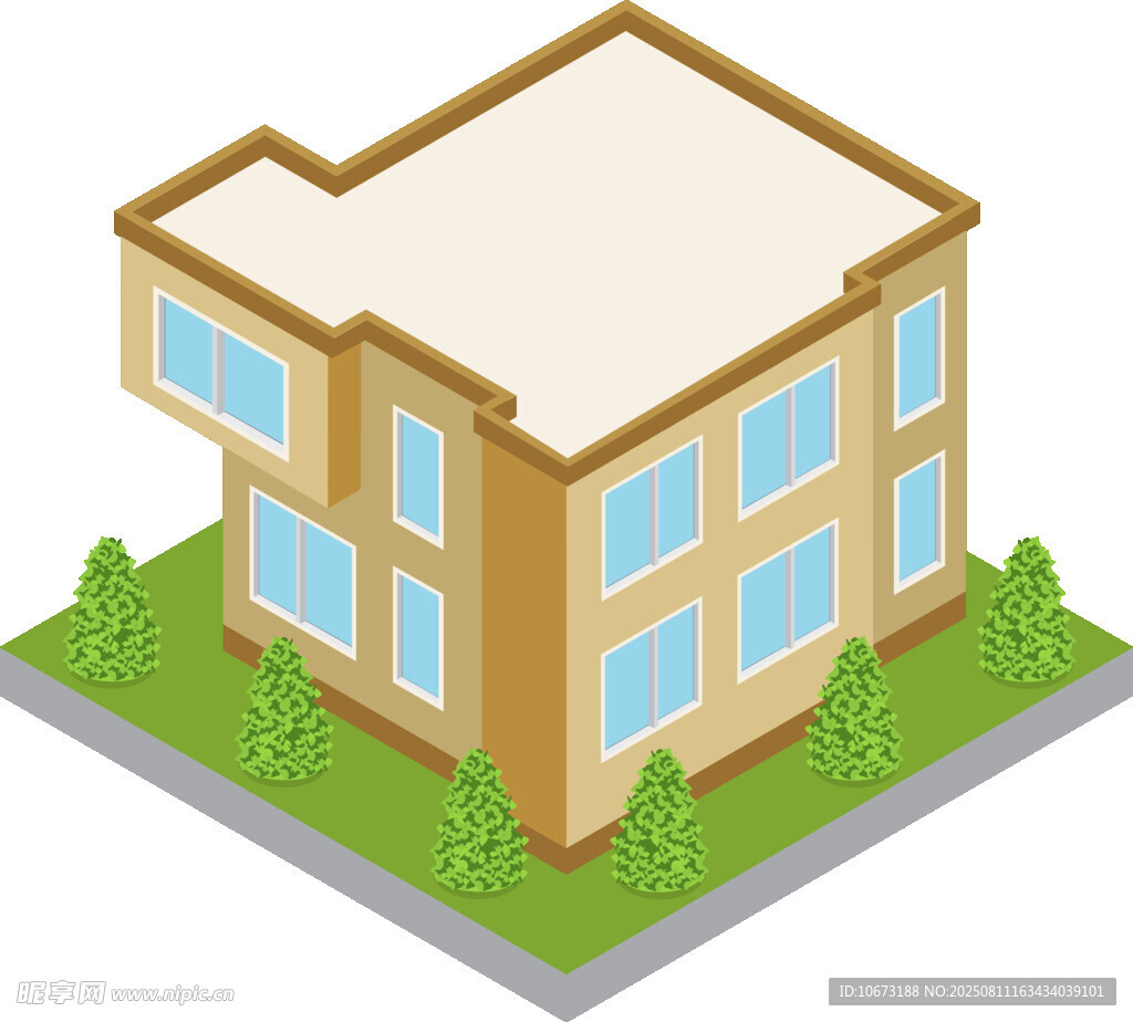 三層樓房建筑示意圖