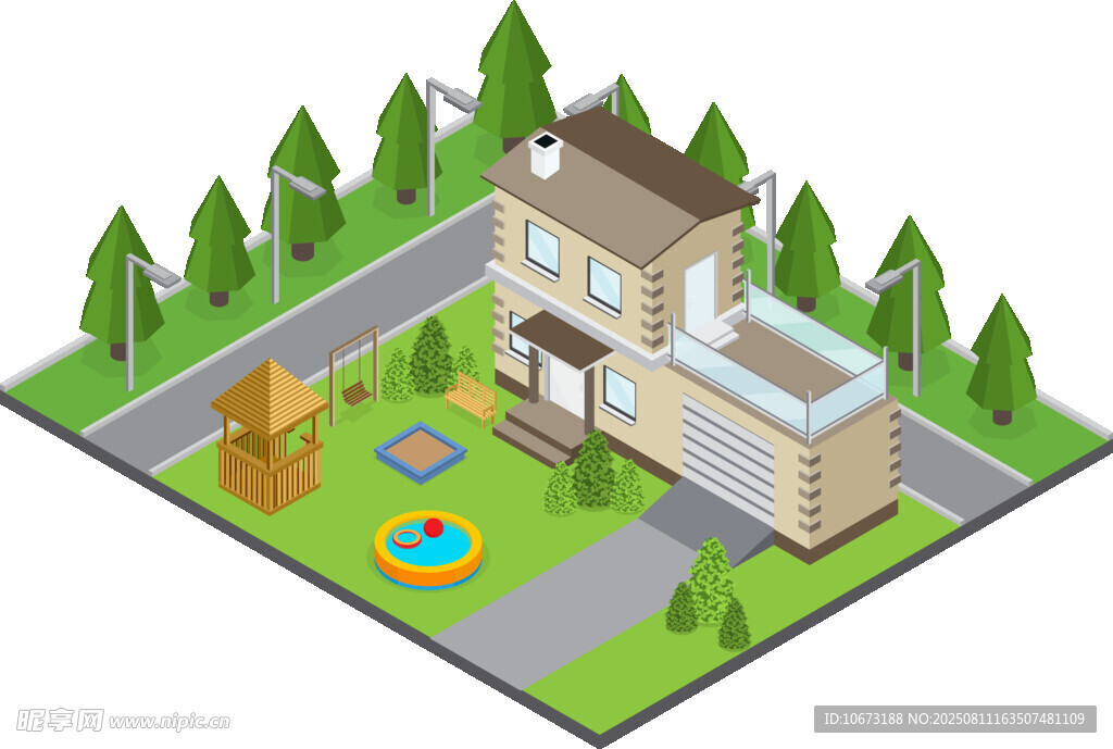 郊區(qū)獨棟住宅與戶外設施