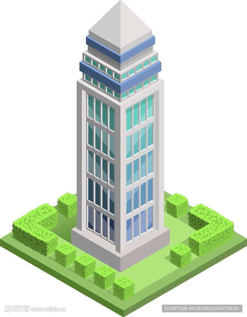 現(xiàn)代等距風(fēng)格高樓建筑