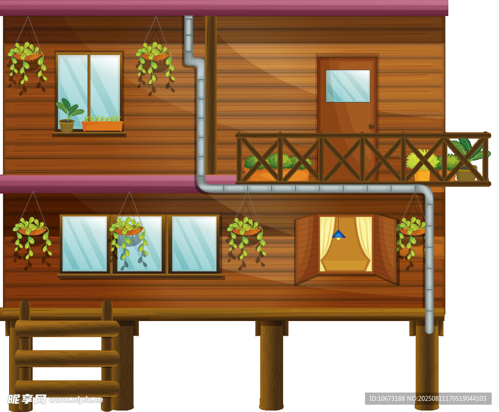 木質雙層小屋溫馨田園風