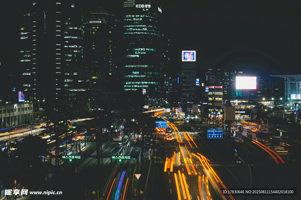 城市夜景車(chē)流璀璨