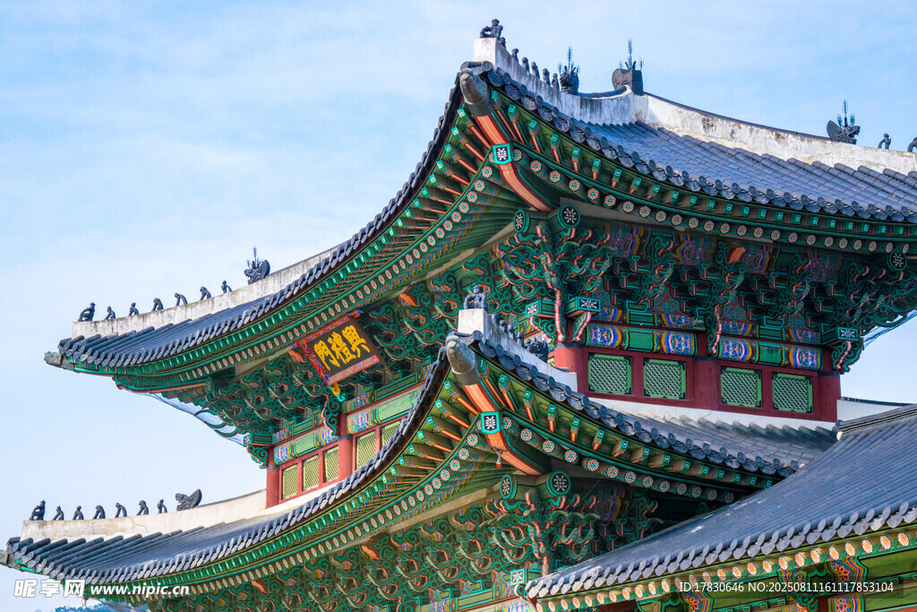 韓國(guó)傳統(tǒng)建筑屋頂一角