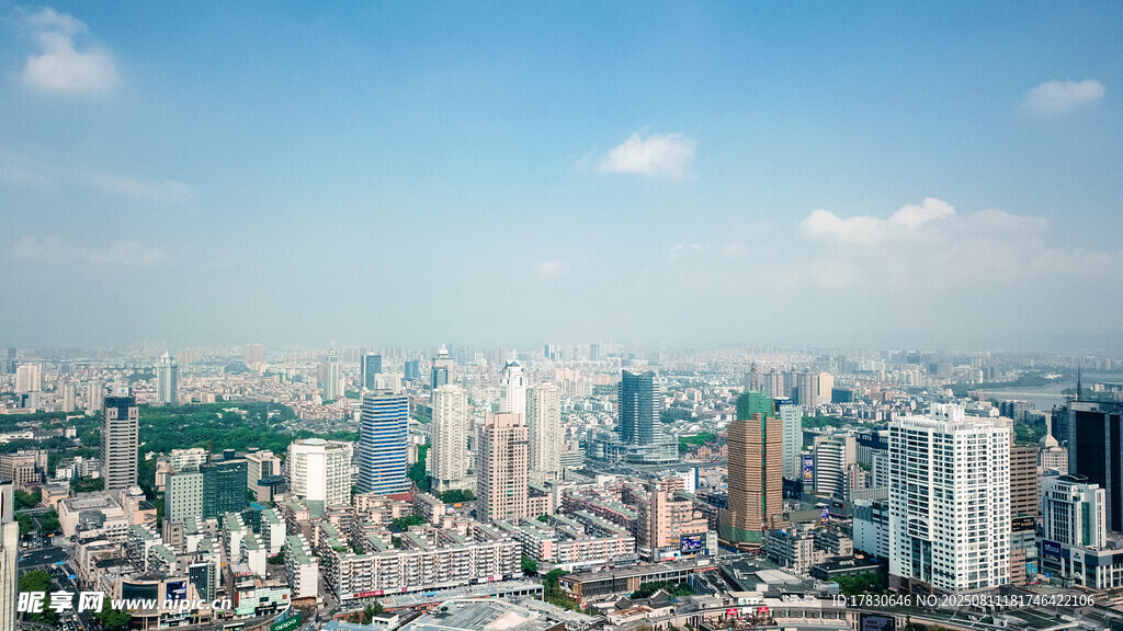 航拍寧波的城市建筑