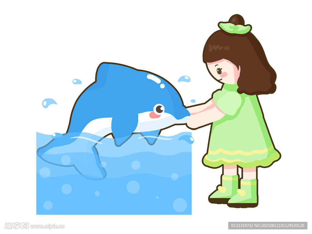 卡通海豚插畫