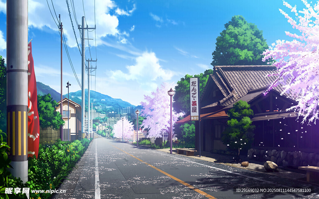 春日寧?kù)o鄉(xiāng)村小路風(fēng)景