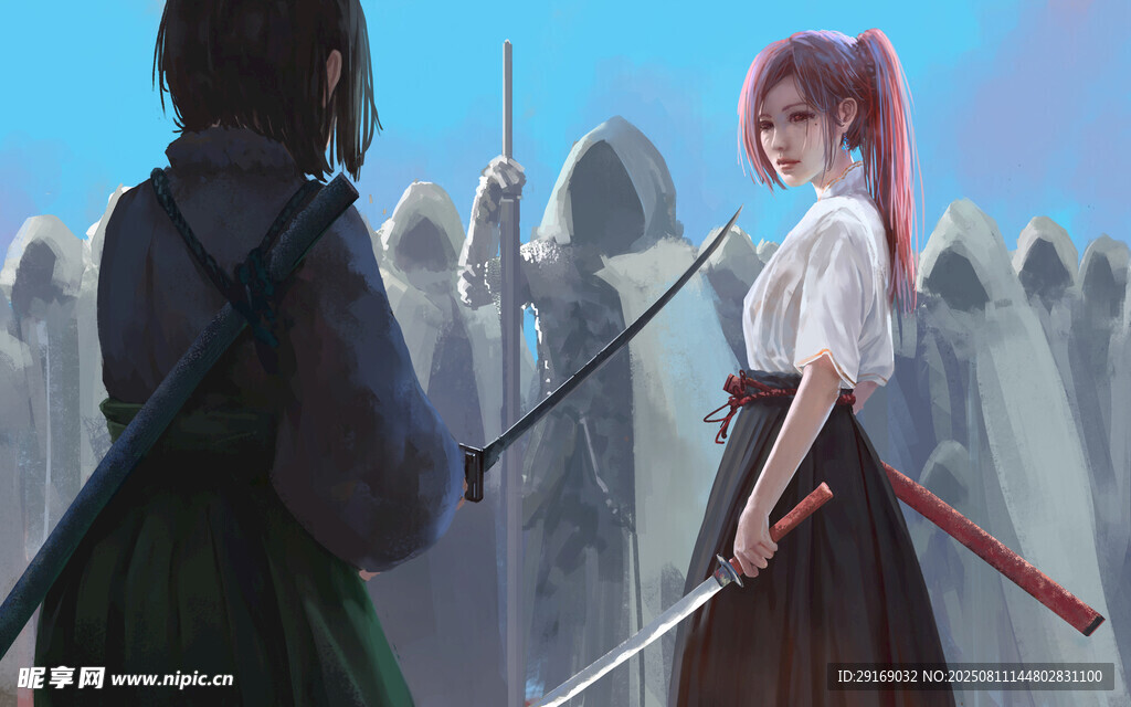 雙劍少女對峙場景