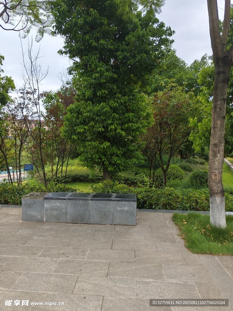 公園中的靜謐戶外休憩空間