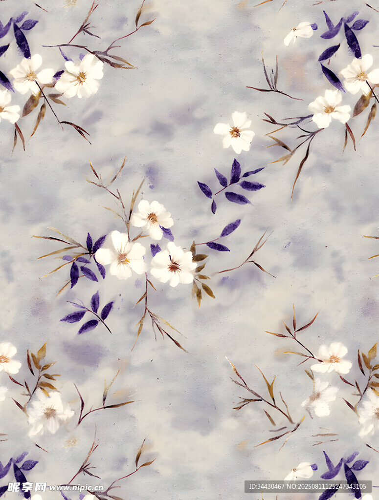 淡雅花卉圖案紋理背景