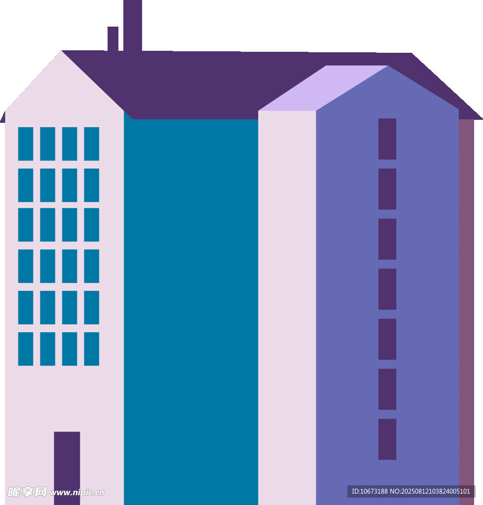 簡約風格的多層建筑插畫