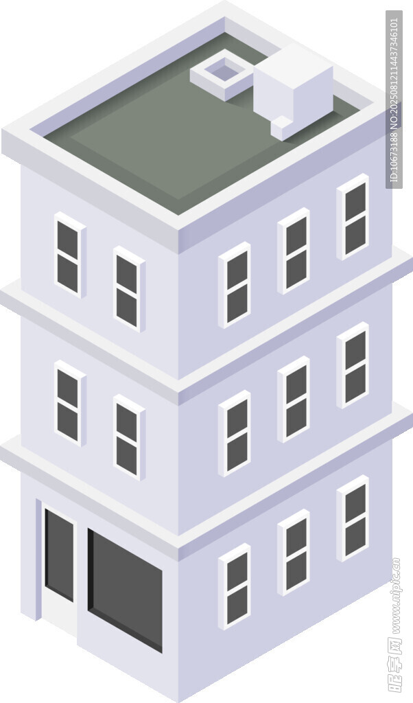 三層白色立體建筑模型
