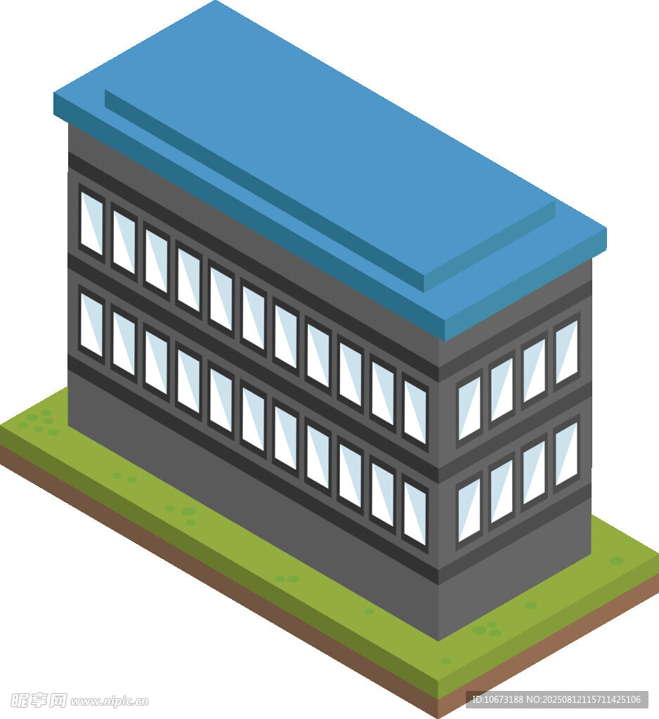 現(xiàn)代多層辦公建筑模型