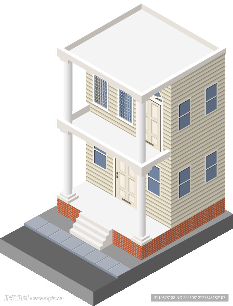 兩層簡(jiǎn)約住宅建筑模型