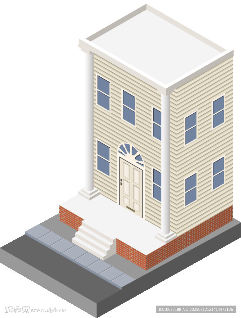 兩層淺色房屋建筑模型