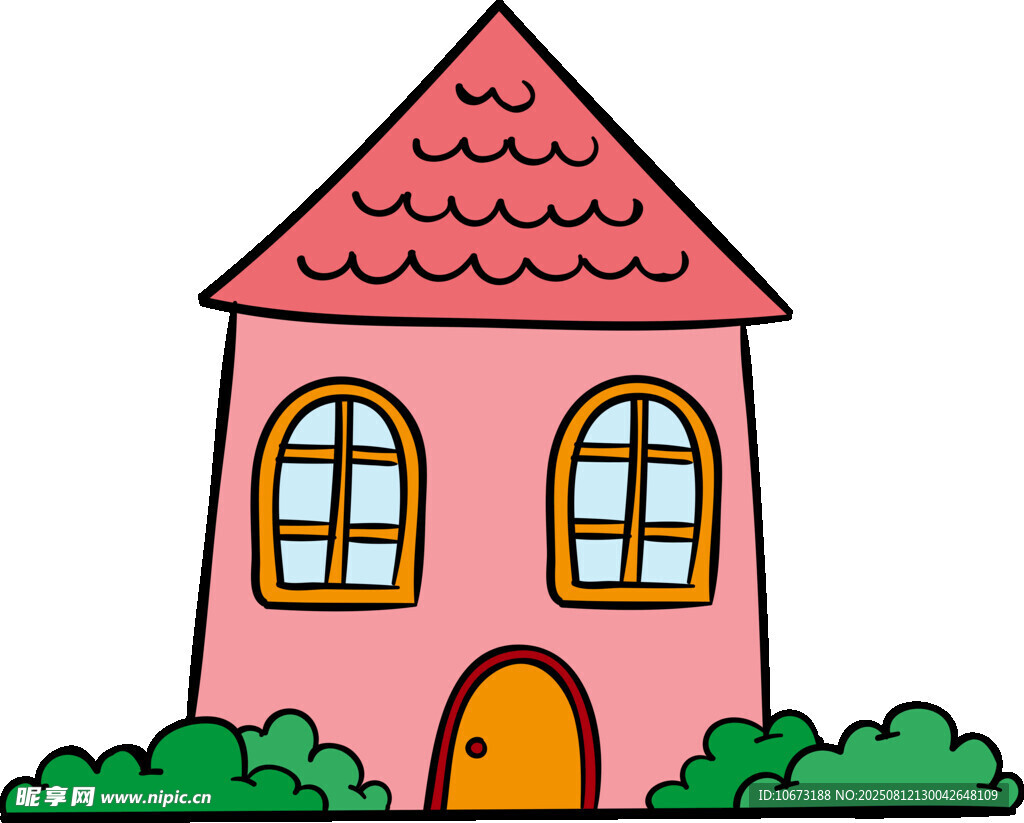 粉色小屋的溫馨田園景象