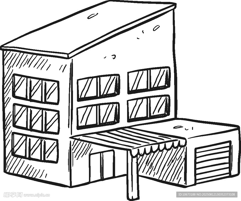 簡約風(fēng)格現(xiàn)代建筑草圖
