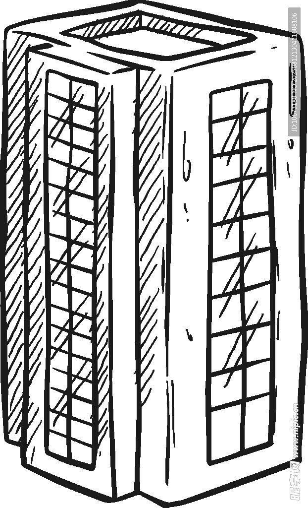 簡約線條勾勒的高樓建筑