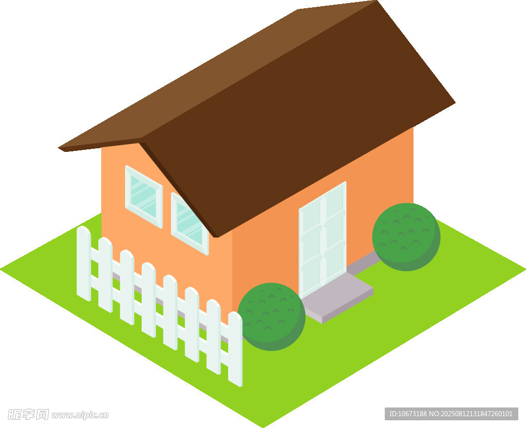可愛(ài)小屋帶白色圍欄